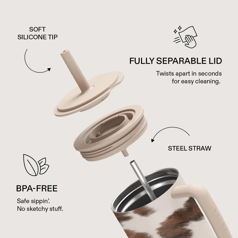 Burga 40oz (1.2L) Tumbler Cowhide Celestial Burga 40oz (1.2L) Insulated Stainless Steel Tumbler with Handle & Leakproof Straw Lid – Double Wall Vacuum Travel Mug, Keeps Drinks Hot up to 12 Hours & Cold All Day, Cup Holder Friendly Reusable Bottle Celestial  | Best Price UAE